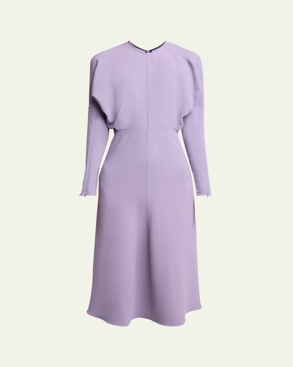 Long-Sleeve Dolman Midi Dress